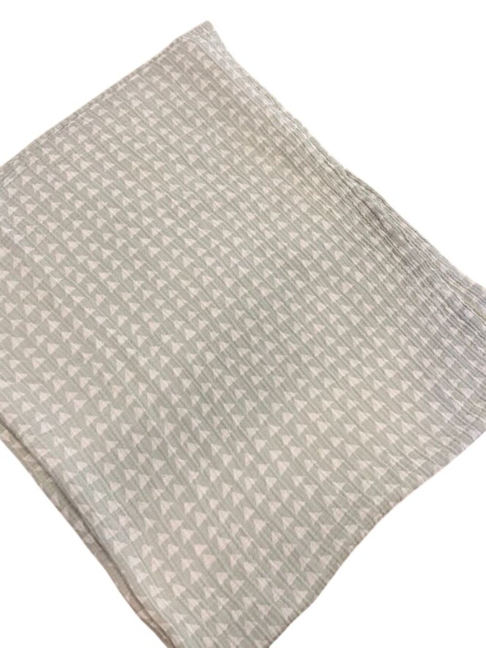 Cloud Island Gray & White Muslin Baby Blanket Triangle Pattern